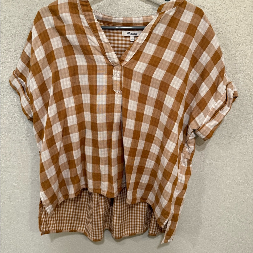 Women's Yellow Checkered Top